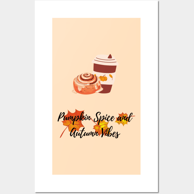 Hello Autumn Pumpkin Spice and Autumn Vibes Wall Art by EndlessDoodles